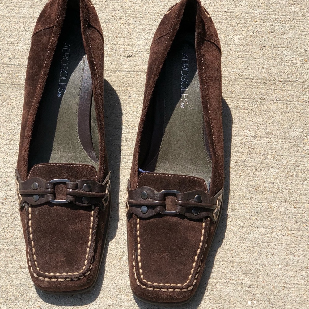 Aérosole chocolate brown suede shoes